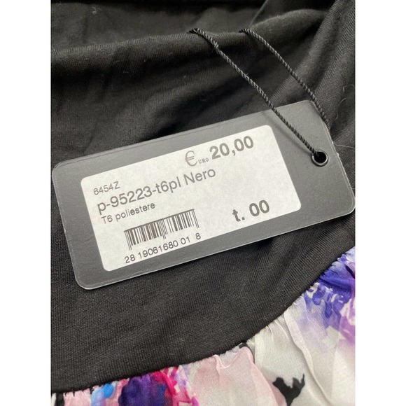 Pittarello Floral Printed Pants Modern Chic Regular Fit Stylish Nero T6 NWT - Picture 6 of 7